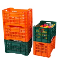 Nouvelle caisse en plastique maillée PP/HDPE pour fruits, panier à tomates, conteneur de stockage commercial empilable, boîte de rangement pour légumes, capacité 25 kg