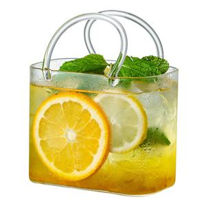 Sac à main de table moderne et contemporain Vase transparent SZ fait à la main bulles d'air verre vin décatère - Product Image 6