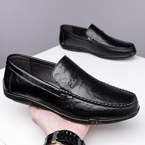 รองเท้าโลฟเฟอร์หนังสีขาวสำหรับผู้ชาย ระบายอากาศได้ดี ส้นเตี้ย ใส่สบาย เหมาะสำหรับขับรถ พื้นยาง ผลิตที่เวินโจว - Product Image 3