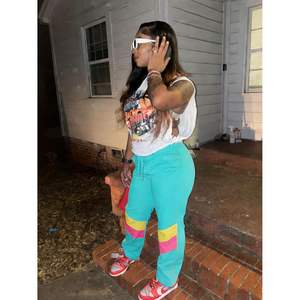 Jogging cargo réversible pour femme, style années 80, taille mi-haute, avec poches, en tissu éponge respirant, style décontracté - Product Image 1