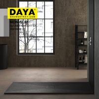Plateau de douche en résine, pomme de douche avec Surface solide, pierre composite en marbre, base de douche