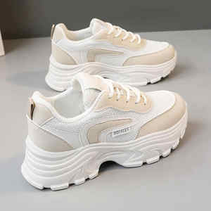 Chaussures de sport rehaussantes tendance en maille respirante à lacets pour femme, version coréenne, collection automne-été 2026 - Product Image 6