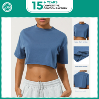 T-shirt en coton 100% de haute qualité OEM, logo personnalisé, t-shirt court uni, crop top pour femme