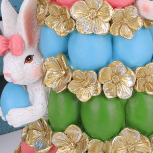 Set di statuine di coniglietto di pasqua in resina di decorazione artistica carina Redeco con accenti di uova colorate ornamenti per la casa - Product Image 5