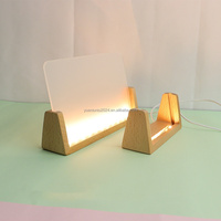 Lampe de nuit 3D créative avec base en forme de U, câble USB, cadre en bois LED, multicolore, à intensité variable, écologique, décoration de bureau