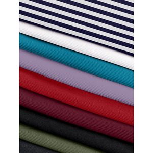 FOXA Women Short Sleeve Ribbed Knit Top Square Neck Fitted Casual Summer Basic Tee Striped Cotton Spandex <b>Blend</b> - Product Image 5