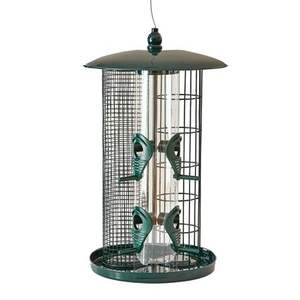 3-in-1 Durable Iron Design Outdoor Metal Hanging Automatic Eco-friendly <strong>Bird</strong> Feeder with Storage for Seeds for &amp; Fatballs - Product Image 1