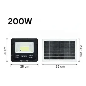 Faro Solare Nero da 200W, Luce Bianca, Telecomando per Esterni - Product Image 4