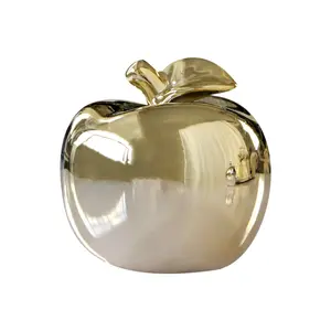 Modern Ceramic electroplated gold apple Desktop home Decoration Childrenes Gifts