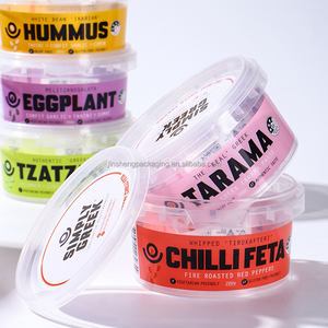 맞춤형 컬러 식품 등급 5 온스 ~ 32 온스 뚜껑 인쇄 로고 크림 치즈 후 머스 컵 재활용 재료 - Product Image 1