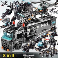 Blocs de construction éducatifs pour garçons, compatibles avec les navires de guerre, les mechas, les porte-avions, les fusées spatiales et les bateaux en plastique pour enfants