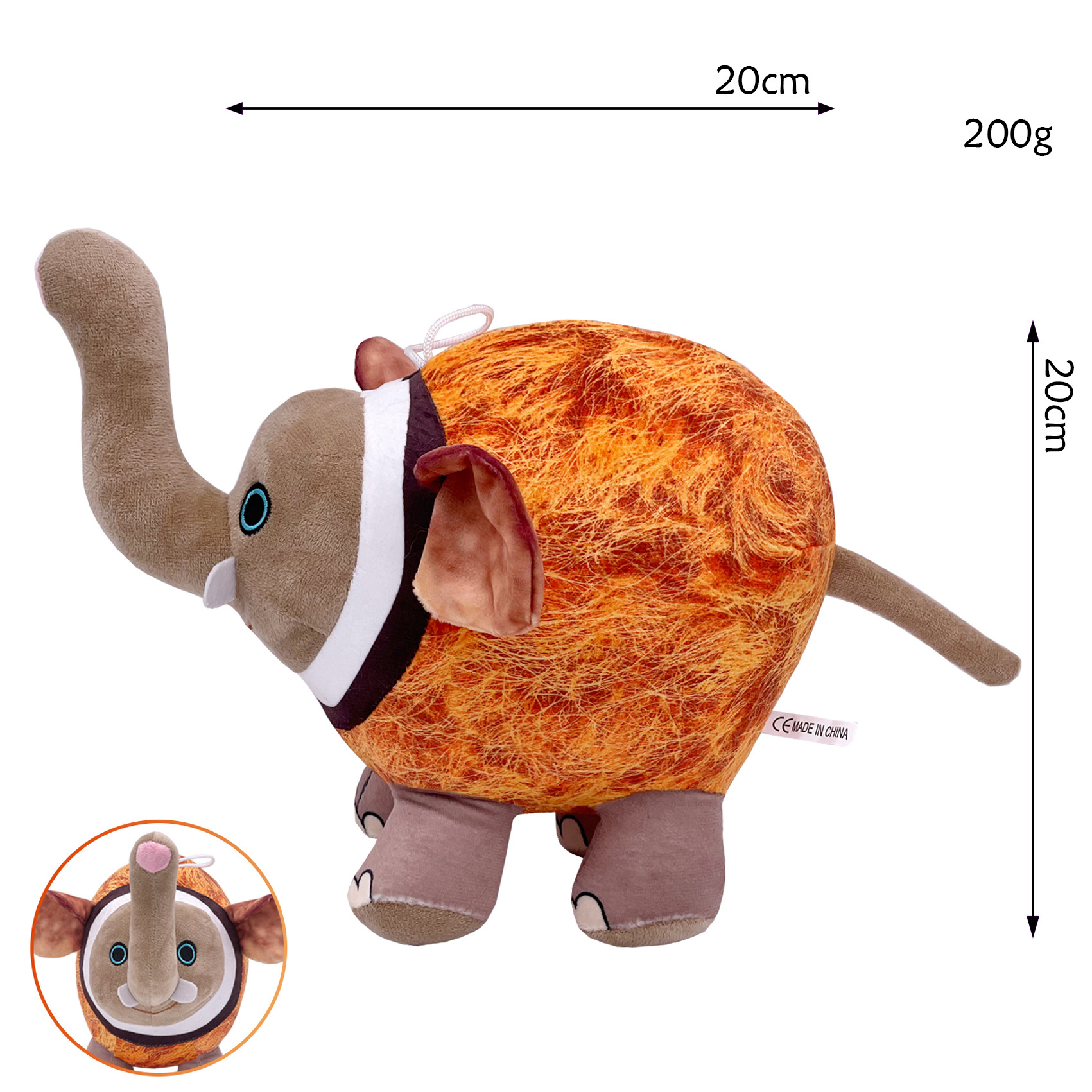 Bébé éléphant en noix de coco
