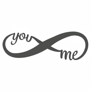 Infinito romántico para amor pegatina de pared "You & Me" calcomanía de vinilo para dormitorio sala de estar y decoración de boda - Product Image 1