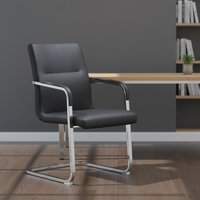 Chaise de bureau de direction ergonomique au design moderne, en cuir, hauteur réglable, dossier en maille, accoudoirs fixes, siège pivotant