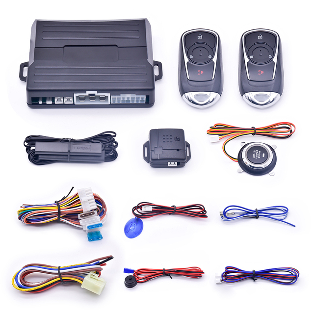 Physics Push to Start Engine Ignition Button Smart Key Remote Go Viper Car Alarm System Keyless Entry Actuator