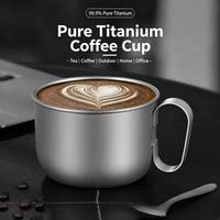 Mug en titane 500 ml, tasse à café ou thé en métal, mini tasse à expresso, ultralégère, durable, portable, pour le camping et la randonnée