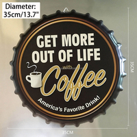 Letrero Metálico Vintage de 35cm con Impresión Personalizada, Decoración de Pared con Diseño de Tapa de Botella Retro, Impresión UV, Diseño de Logotipo OEM para Bar, Pub, Garaje