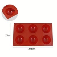 Grand moule à gâteau en silicone semi-circulaire à 6, 8, 15 ou 24 cavités pour mousse au chocolat, petit moule hémisphérique, compatible four, lavage à la main uniquement, durable