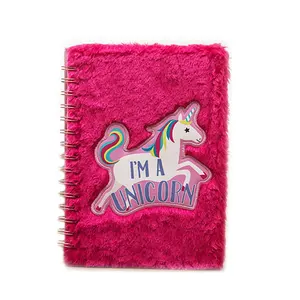 Promotionele Kinderen Meisje Verjaardagscadeau Set Mooie Leuke Pluche Cover Eenhoorn School Hardcover Notebook