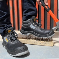 Chaussures de sécurité industrielles S3 en cuir véritable pour hommes, avec embout en acier, anti-impact, anti-perforation, antidérapantes, pour l'été et l'hiver
