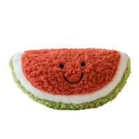Peluche mignonne en forme de pastèque, en polyester, surface estampillée or, hauteur 11-30 cm, pour fêtes, jouets en peluche personnalisés