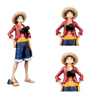 <span class=keywords><strong>Luffy</strong></span> <span class=keywords><strong>souriant</strong></span> visage PVC caméra chapeau de paille avec trois expressions nouvelle condition modèle jouet personnage congelé remplacement de la main en boîte - Product Image 1
