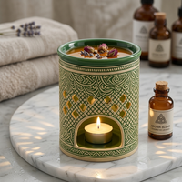 Lampe en céramique vert clair, nouveau design, support pour cire parfumée, chauffe-parfum en céramique pour bougies chauffe-plat, diffuseur d'arômes pour la maison, décoration intérieure pour chambre à coucher