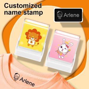 Sceau nominatif personnalisé pour enfants, <span class=keywords><strong>tampon</strong></span> flash pour élèves, autocollant nominatif en plastique imperméable pour vêtements de maternelle, cadeau Montessori, jouet pour bébé - Product Image 2