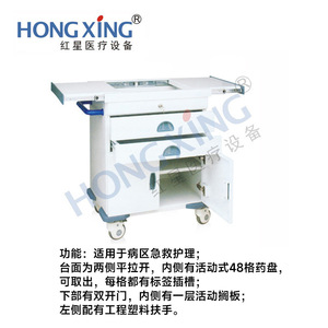 Hongxing Hx-E13 Medical Cart 795x545x1050mm 3-Layer Steel-Plastic Hospital Ward Emergency Nursing <b>Trolley</b> - Product Image 3