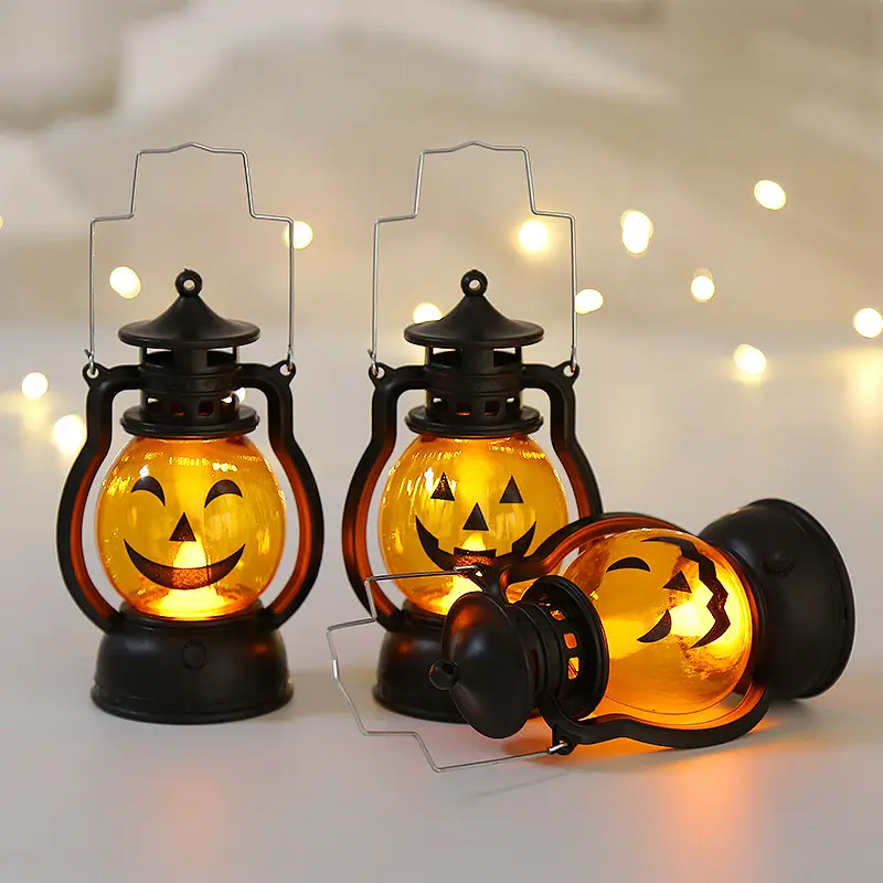 Halloween Pumpkin Lamp Mini Candle Lanterna Decor Queda com Pendurado Loop Pumpkin Lanterna Led Night Light Bateria Operado