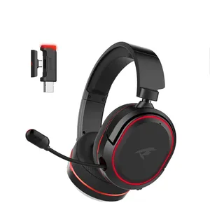 Kofire Headset Gaming Bluetooth nirkabel, UG-08 atas telinga RGB pencahayaan mikrofon dapat ditarik BT + 2.4G