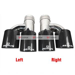 Auto h Typ Dual Universal Auspuffs pitzen Curly Edge Remus Sport Glänzendes Carbon-Endrohr für Ford Golf - Product Image 2