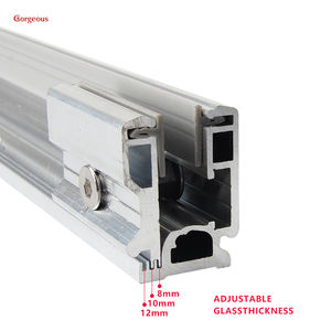 एल्यूमीनियम ग्लास रेलिंग हार्डवेयर यू चैनल प्रोफाइल क्लैंप फ्रेमलेस बेस फिटिंग ग्लास बालकनी के लिए - Product Image 2