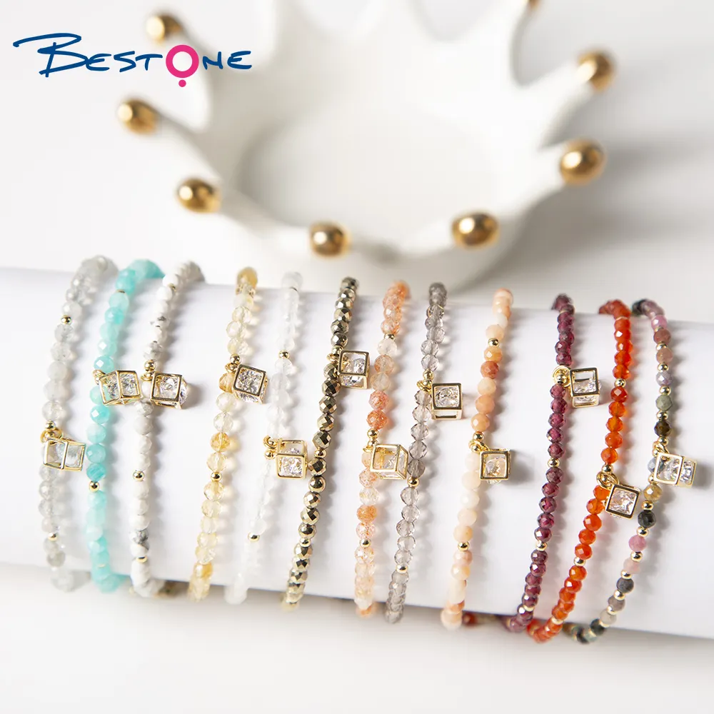 Bestone Hot Sale Charm Bracelet Small Gemstone Beads Bracelet for Women