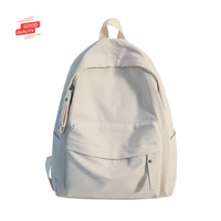 Sac à dos de voyage unisexe en nylon imperméable pour lycéens, couleur unie, décontracté, 18 pouces