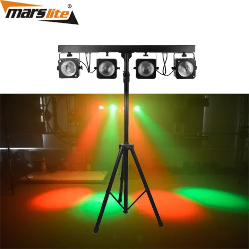 Marslite luz de led para iluminação de palco, sistema de luz cob com 4 pares para show de palco