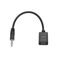 Câble adaptateur audio USB pour voiture BJC, gaine en PVC, connecteur mâle 3,5 mm vers USB femelle, pour connecter une clé USB à l'entrée AUX d'un amplificateur de voiture