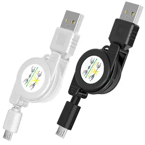 유연한 개폐식 마이크로 USB A USB 2.0 B 남성 케이블 마이크로 USB 데이터 동기화 충전기 케이블 안드로이드 휴대 전화 75CM