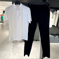 Nouvelle chemise de golf pour homme, anti-UV, légère, douce, à séchage rapide, respirante, performante, classique, noir et blanc