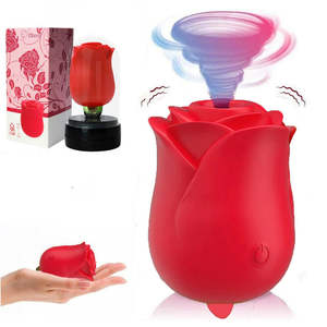 Clit Sucker Klitoris <span class=keywords><strong>stimulator</strong></span> Rose Sexspielzeug Zunge Vibrant Licker Doppelseitiger Rose Vibrator USB Wiederauf ladbar Wasserdicht für - Product Image 1