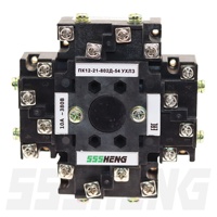 PK12-21D802-54 UHL 3,10A, IP54, avec couvercle de protection, sans boutons, réinitialisation manuelle, interrupteur croisé, PC12-21D802-54