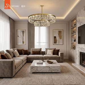 Round Tiered <b>Crystal</b> Lamps Luxury <b>Chandelier</b> Natural Quartz <b>Crystal</b> <b>Chandelier</b> for Villa - Product Image 5