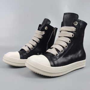 Baskets montantes classiques en cuir, bottines décontractées de luxe à semelle épaisse, bottes de ville pour hommes de qualité supérieure - Product Image 6