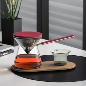 Théière moderne en verre avec infuseur amovible et couvercle pour le <span class=keywords><strong>thé</strong></span> vert et café théière bouton en verre borosilicate - Product Image 6
