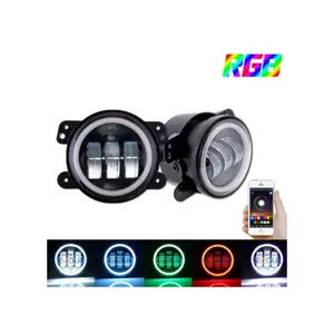 Hot Sale 4 Zoll Bluetooth APP Control Nebels chein werfer Halo Rings Angel Eye Nebels chein werfer für Jeep JK 2006-2017