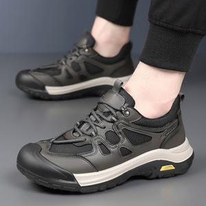 Chaussures de randonnée pour hommes, tige en mesh respirante, bout rond, semelle extérieure en caoutchouc, semelle intermédiaire en EVA, chaussures de marche décontractées d'automne pour l'extérieur - Product Image 1