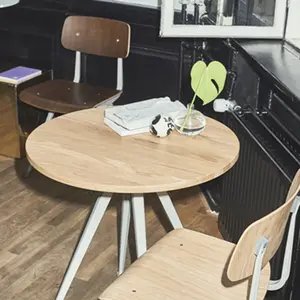 Ensemble de table basse ronde en bois de style français avec 2 chaises et table à manger
