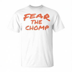 Fear The Chomp T-Shirt blanc pour adulte, unisexe, col rond, manches courtes, chemise promotionnelle - Product Image 2