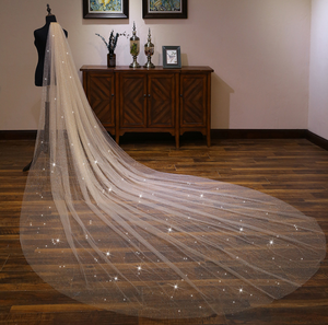 Luxury <strong>Sparkling</strong> Sequins <strong>Veil</strong> Wedding <strong>Veil</strong> Bridal Long New One-layer <strong>Veils</strong> - Product Image 3