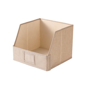 Boîte de rangement murale pliable à quatre niveaux en coton et lin, grande capacité, pour vêtements, style ouvert, transfrontalier - Product Image 1